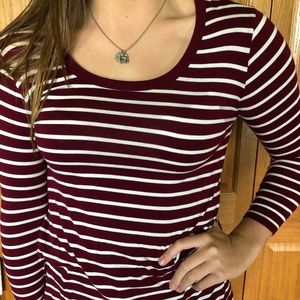 Pink rose striped shirt